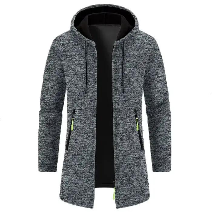 Sweat-shirt à capuche pour homme, manches longues, fermeture éclair, surdimensionné, haut d'hiver, m