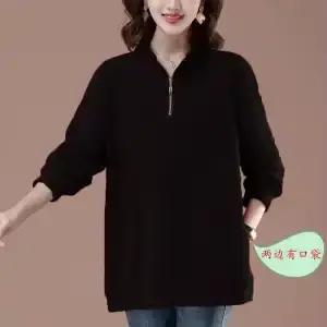 Sweat-shirt sans chapeau en pur coton pour femmes, nouvelle robe décontractée à la mode, T-shirt à m