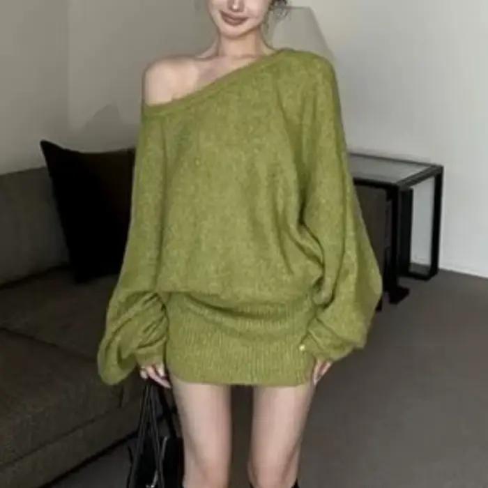 Joker pull robe ample femme élégante à manches longues mode automne hiver vêtements pour femmes