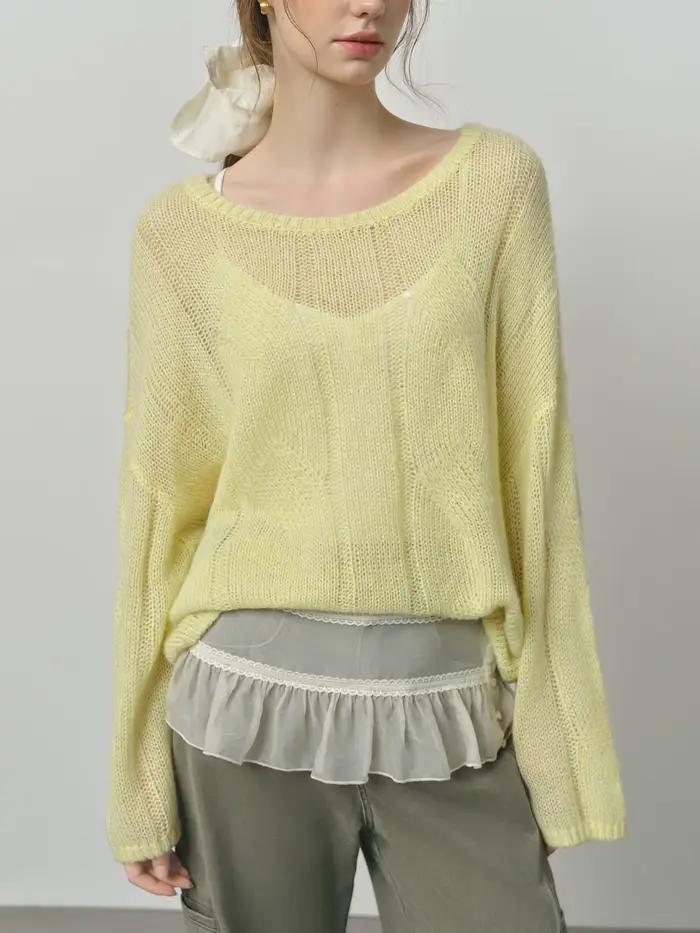 FSLE alpaga français paresseux câble tricot pull 2025 automne nouveau pull ample 25FS13066
