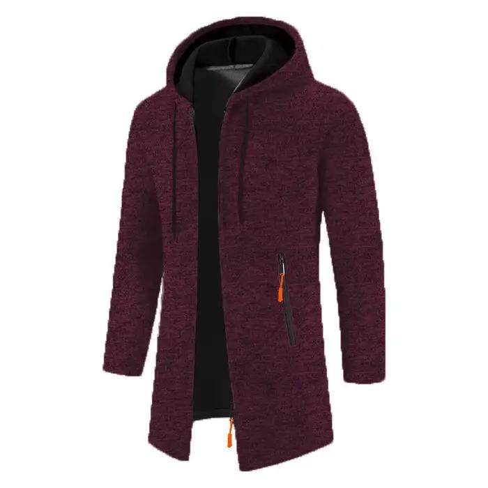 Sweat-shirt à capuche pour homme, manches longues, fermeture éclair, surdimensionné, haut d'hiver, manteau, pull noir
