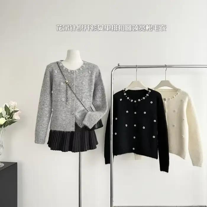 Femmes pull Cardigan 2024 automne Wintter nouveauté cachemire noir