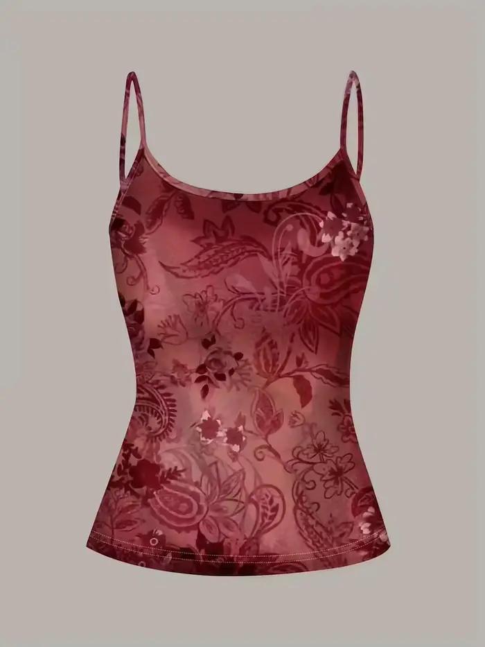 Gilet sexy rouge à motif floral vintage pour femmes, haut court, élégant, occassions spéciales, mode européenne et américaine