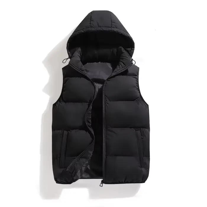 Hommes gilet veste chaude sans manches vestes hiver imperméable à l'eau manteau à glissière automne col montant gilet décontracté marque vêtements