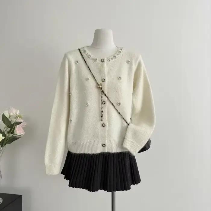 Femmes pull Cardigan 2024 automne Wintter nouveauté cachemire noir