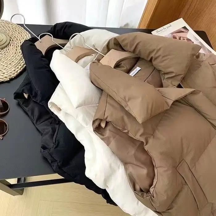 Automne/hiver femmes épaissi chaud gilet décontracté sans manches solide coton rembourré Parkas garder au