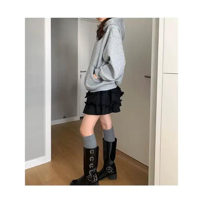 Contour pull à capuche manteau femme ample décontracté rembourré paresseux vent fermeture éclair haut