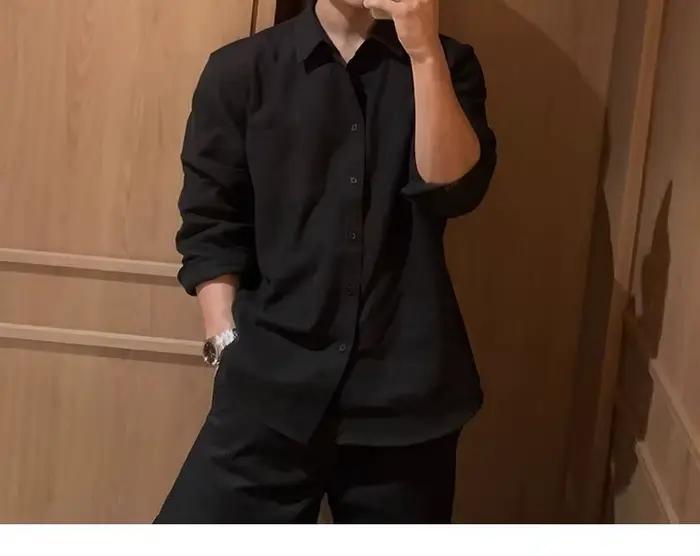 Chemise à manches longues haut de gamme pour homme, nouveau style printemps-automne, veste décontractée et ample
