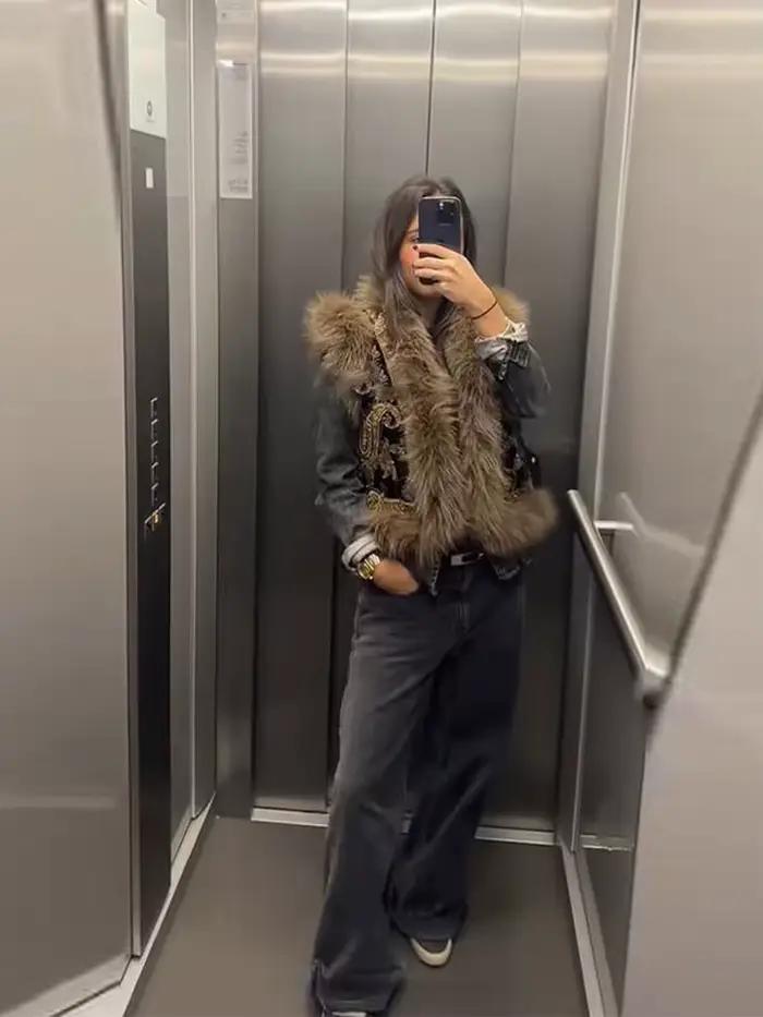 Veste à capuche à paillettes brillantes pour femmes