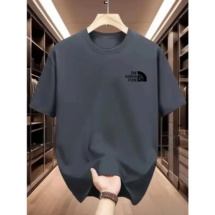 T-shirt à manches courtes et col rond pour hommes, T-shirt polyvalent et décontracté, imprimé, doux et tendance