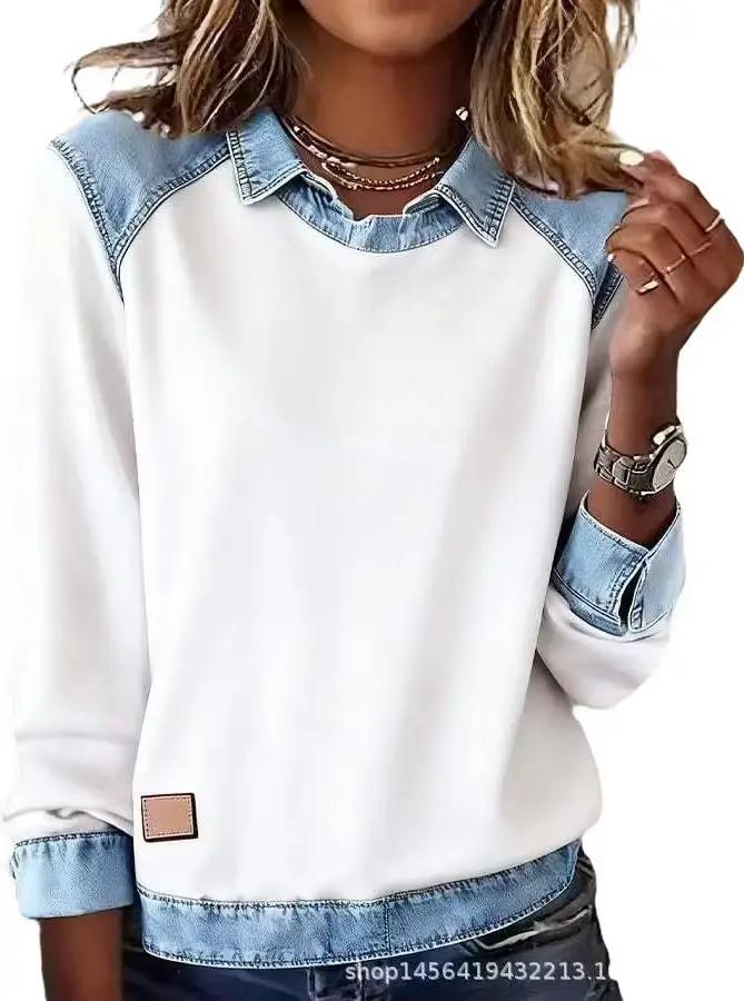 Pull Automne Femme revers manches longues à la mode