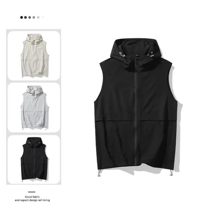 Vêtements de travail américains gilet sans manches veste pour hommes 2025 été nouvelle mode en plein air à capuche sport gilet décontracté