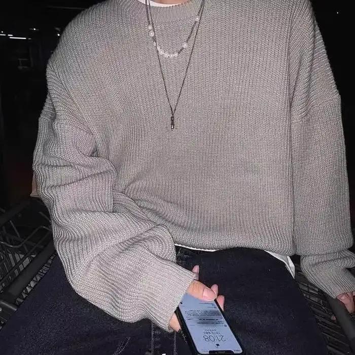 Pull tricoté à col rond pour hommes, pull coréen épais, vêtements d'automne et d'hiver, nouveau, 2025