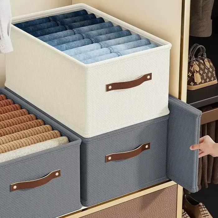 1 boîte de rangement en tissu Oxford avec fond ouvert - Organisateur de vêtements et de jouets