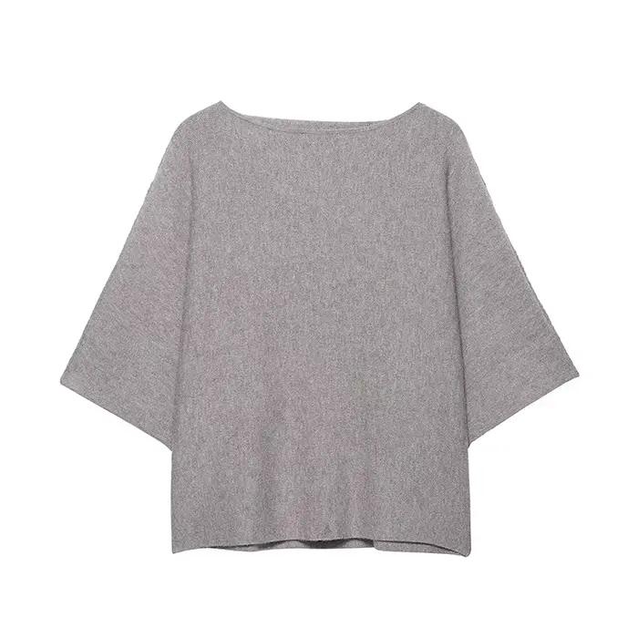 Willshela femmes mode solide ample tricoté pull