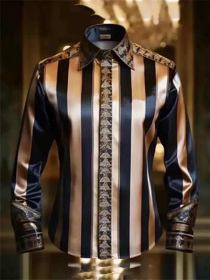 Chemise à col à manches longues pour hommes, chemise imprimée à la mode, fête sociale, tissu doux, confortable, luxe, haute qualité, nouveau