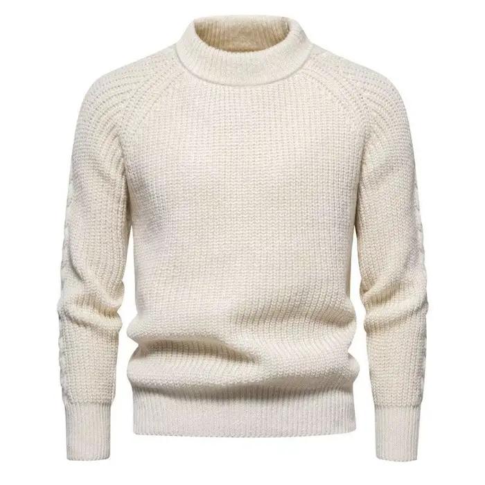 Pull d'automne à col rond pour hommes, nouveaux tricots à manches longues, coupe cintrée
