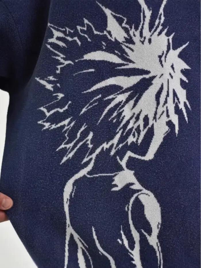 2025 européen et américain pull chaud motif anime jacquard col rond manches longues