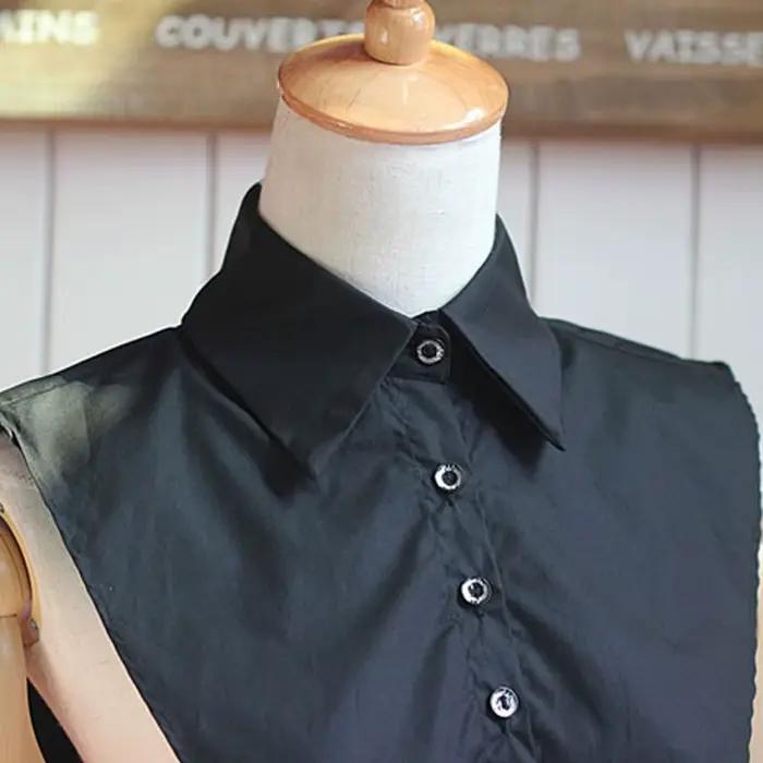 Chemisier à faux col pour femme, manches vintage, col de chemise amovible, faux col en dentelle, haut chemisier à revers, accessoires vestisens, nouveau