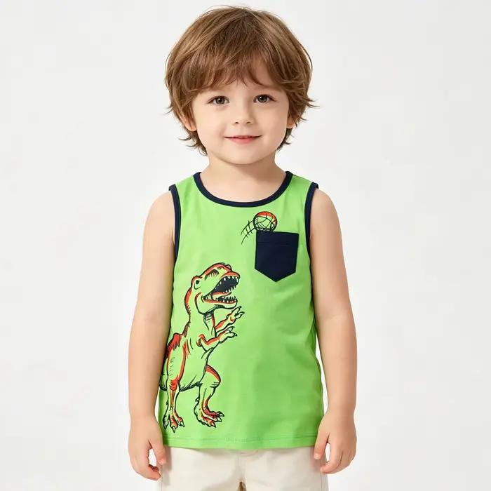 Débardeur d'été pour bébé garçon, motif 'Dad's Dare Devil Motorcycle', en coton, sans manches, T-shirt pour tout-petit, hauts d'ensemble