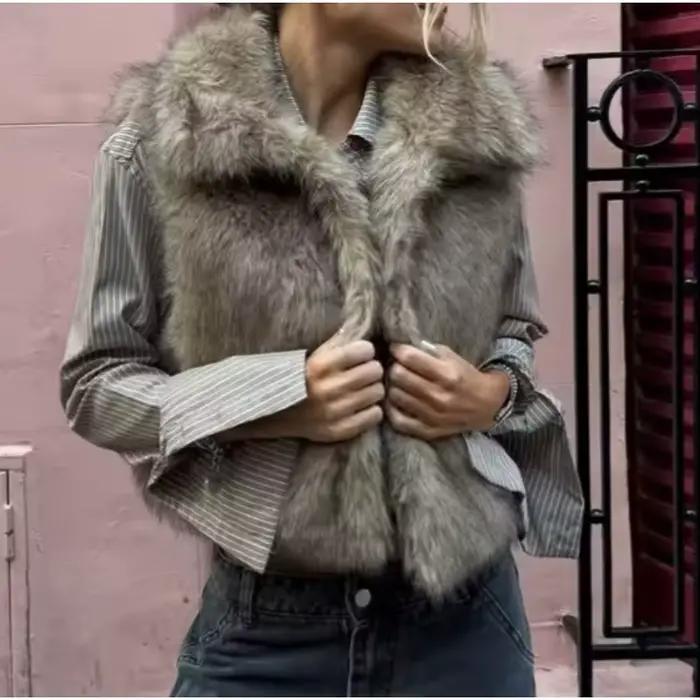 Gilet intégré en fourrure pour femmes, nouveau gilet à la mode, 2026