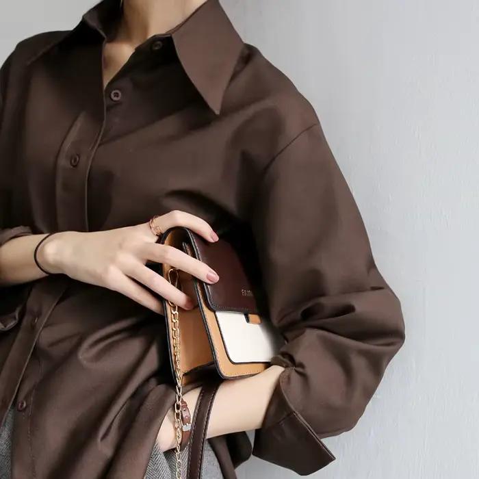QOERLIN café Blouse femmes printemps automne décontracté couleur unie à manches longues chemise femmes coréen chemise ample OL Style vêtements de travail S-XL