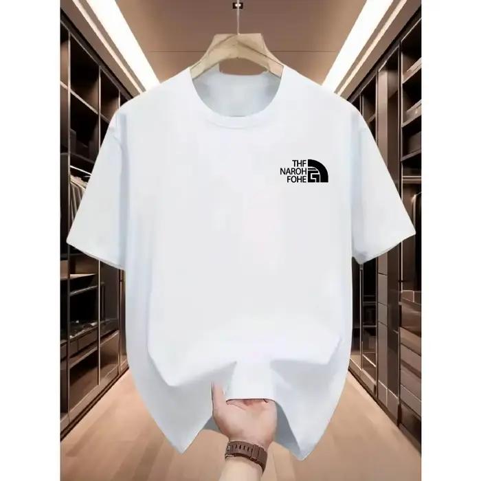 T-shirt à manches courtes et col rond pour hommes, T-shirt polyvalent et décontracté, imprimé, doux et tendance