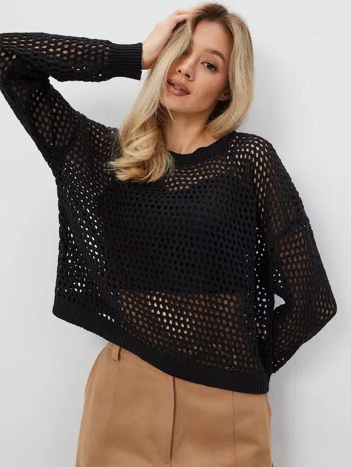 T-shirt surdimensionné à manches longues pour femmes