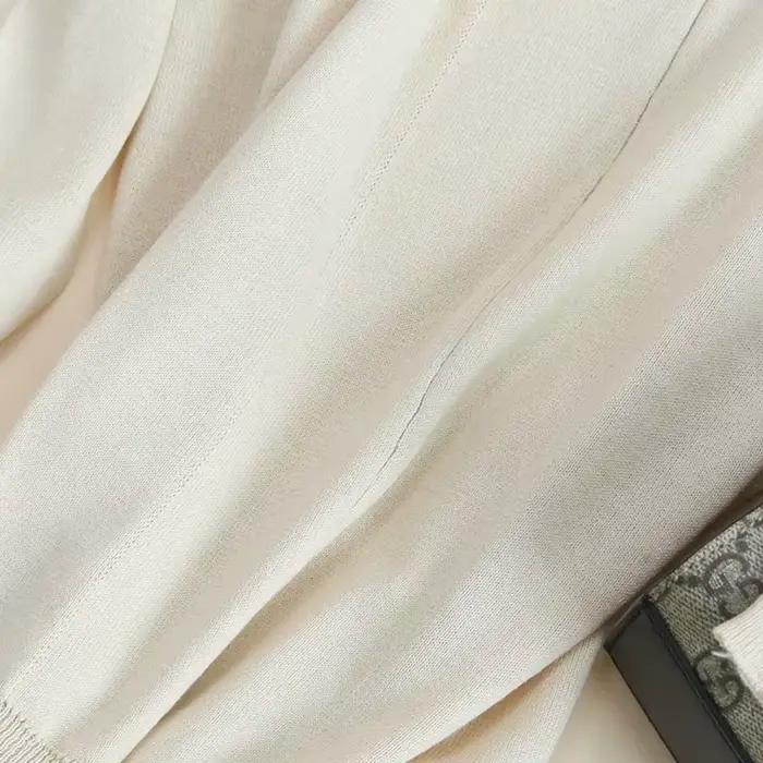Pull en Cachemire à Manches sulfet Col en V pour Femme