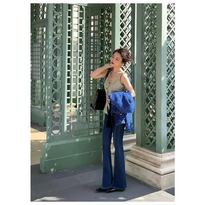Gilet de mode française pour femmes, haut rétro Slim polyvalent sans manches