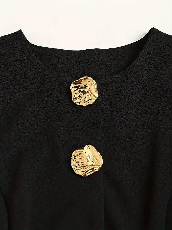 Nouveau grande taille solide bouton en métal mince haut sans manches élégant