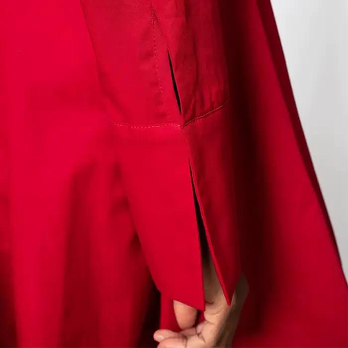 Robe mi-longue rouge à volants asymétriques pour femmes, col haut, col montant, manches longues, ample, élégante, robes de soirée, nouvelle collection 2026