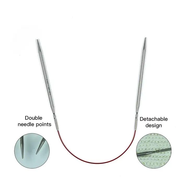 Lot de 12 paires d'aiguilles circulaires détachables de 5 cm et 8 cm