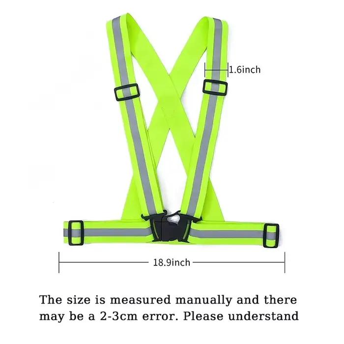 Gilet de sécurité réfléchissant - Gilet haute visibilité avec sangles réglables pour le jogging, le cyclisme, la marche et l'équitation en extérieur
