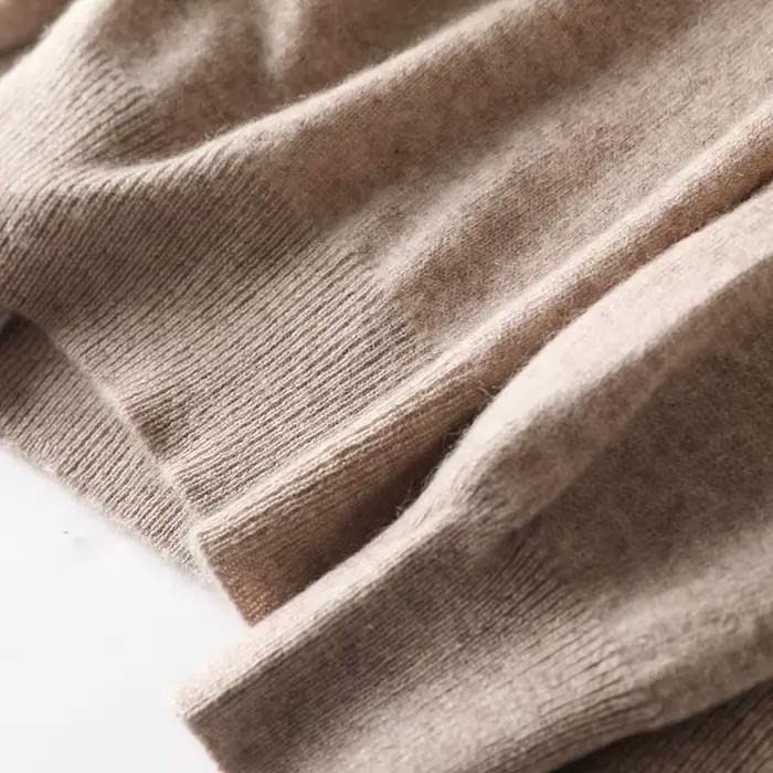 Pull femme col en v manches longues 100% pur cachemire automne hiver chaud doux tricot