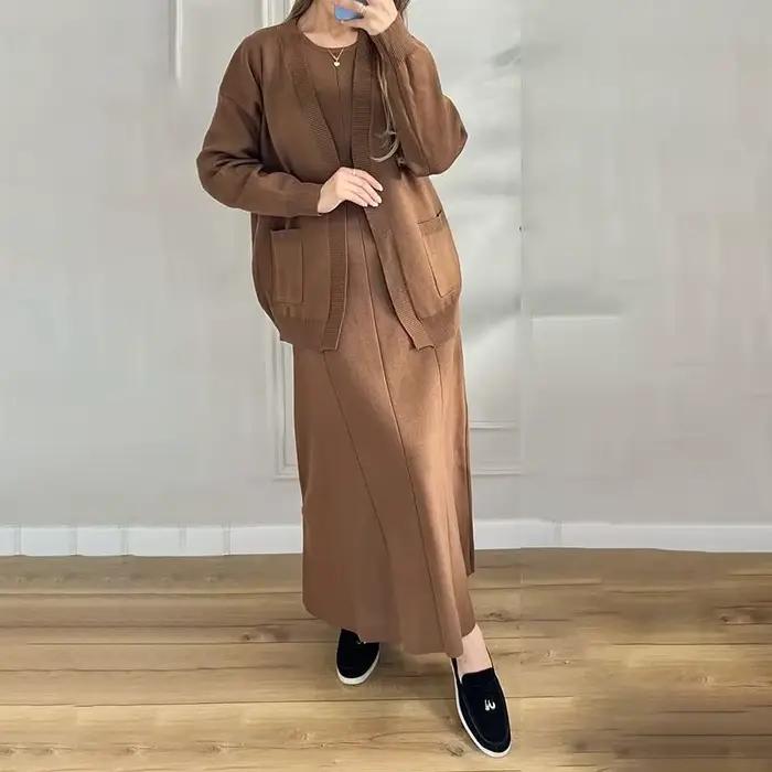 Mode pull décontracté manteau femmes Vintage automne hiver robe