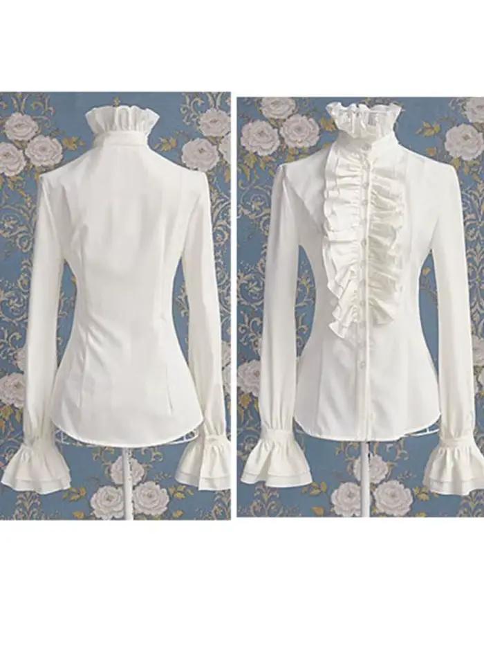 Mode victorienne femmes hauts volants à manches longues