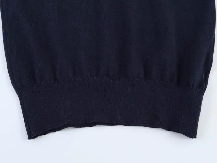 Pull en tricot à col français à manches courtes pour femme
