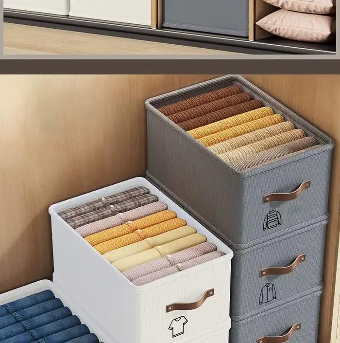1 boîte de rangement en tissu Oxford avec fond ouvert - Organisateur de vêtements et de jouets