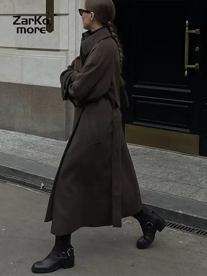 Manteau en mélange de laine de chameau pour femme