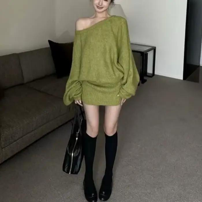 Joker pull robe ample femme élégante à manches longues mode automne hiver vêtements pour femmes