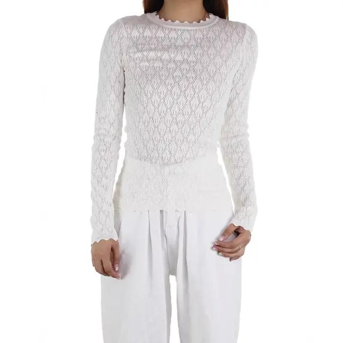 Pull tricoté en dentelle pour femmes