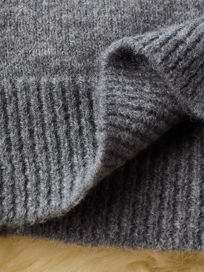 Cardigan tricoté élégant à col rond pour femme