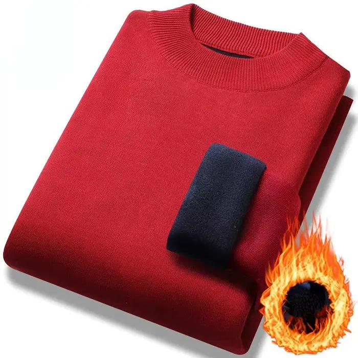 Pull à manches longues à col mi-haut pour homme