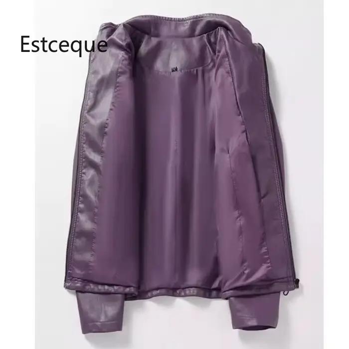Nouveau printemps automne femmes manteau de peau de mouton 2025 cuir veste coréenne femme col montant couverture