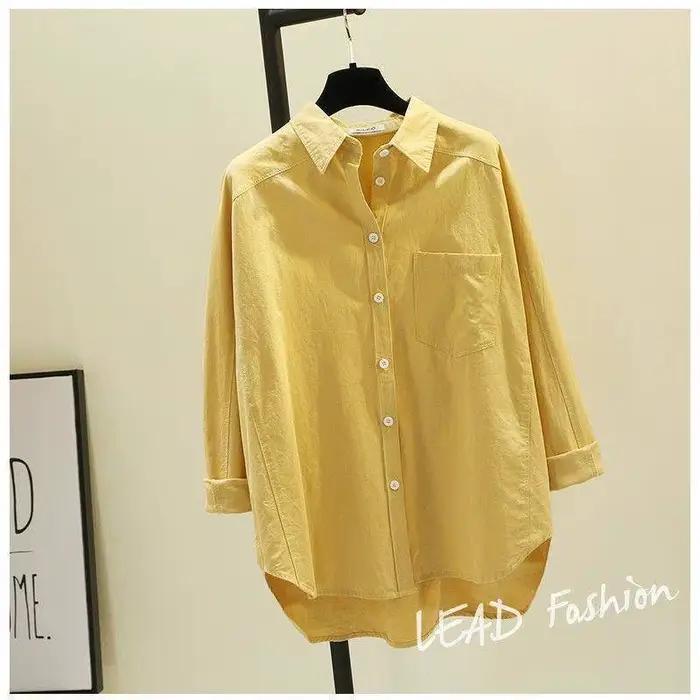 Chemise à col blanc à manches longues pour femmes, chemise à col esthétique, vêtements coréens Y-Chic, tunique sexy pour femmes, chemises neuves