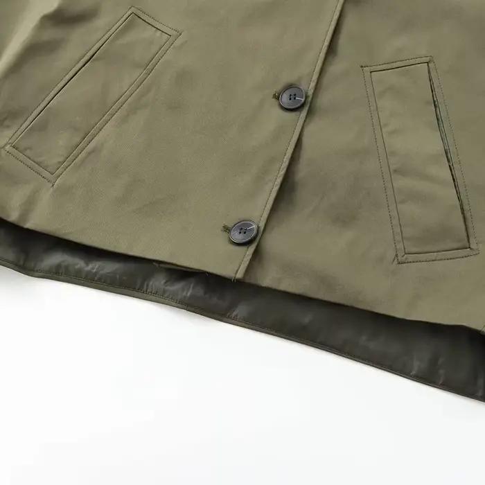HXAO vert chaud hiver vestes à capuche femmes 2024 automne extérieur surdimensionné Bomber veste manteaux Demi-saison coupe-vent vêtements d'extérieur
