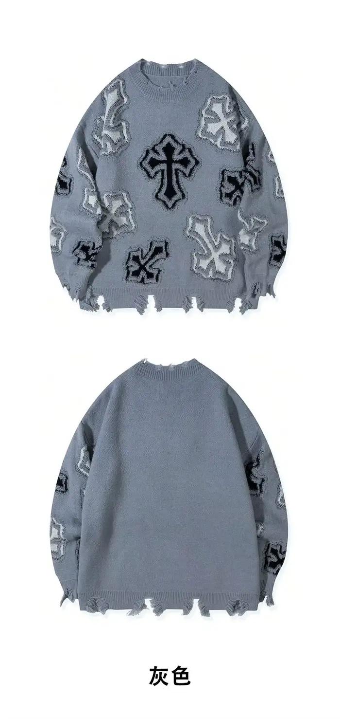 Pull tendance américain High Street avec franges avec personnages imprimés audacieux