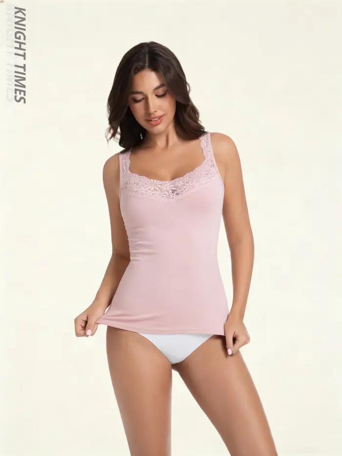 KNIGHT TIMES 1 pièce gilet sans manches pour femme avec décoration florale en dentelle