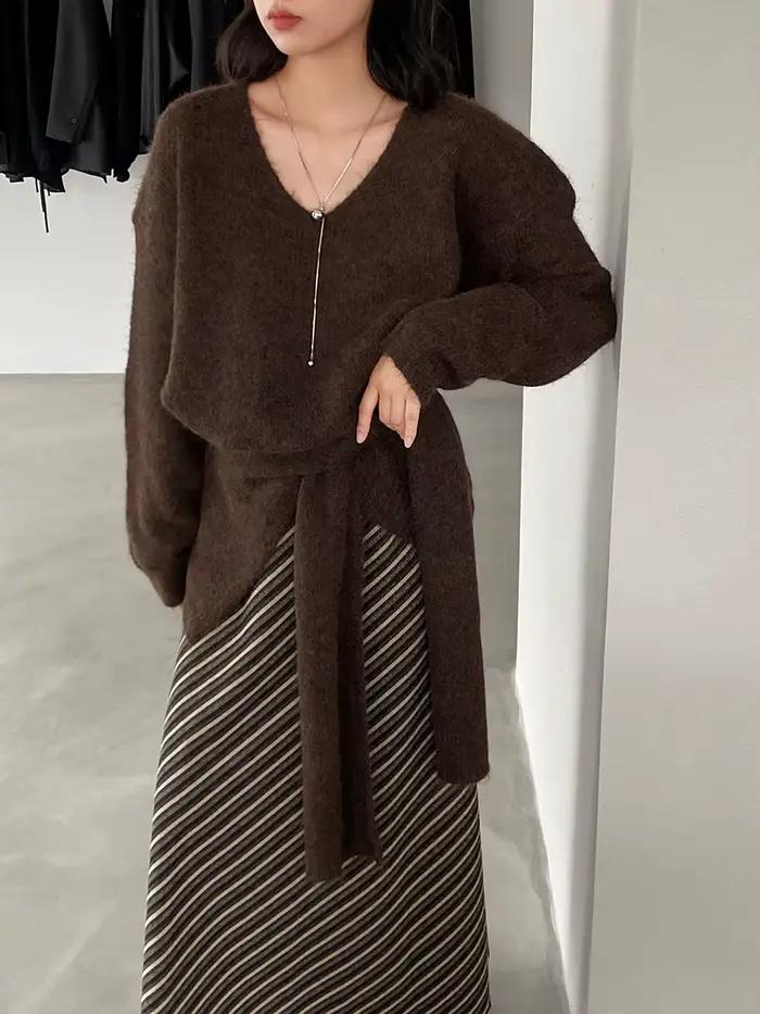 Pull tricoté doux et doux + couche extérieure avec châle